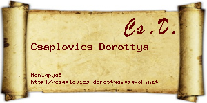 Csaplovics Dorottya névjegykártya