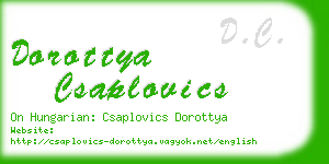 dorottya csaplovics business card